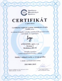 vzor certifikátu ISO 9001 od CeMS