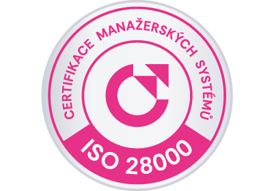 vzor certifikačnej známky ISO 28000 od CeMS