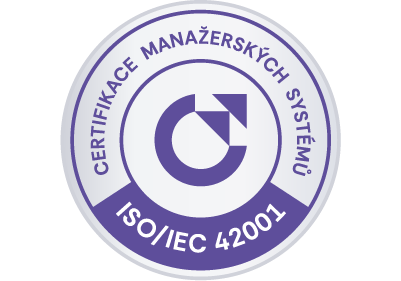 vzor certifikačnej známky ISO 42001 od CeMS