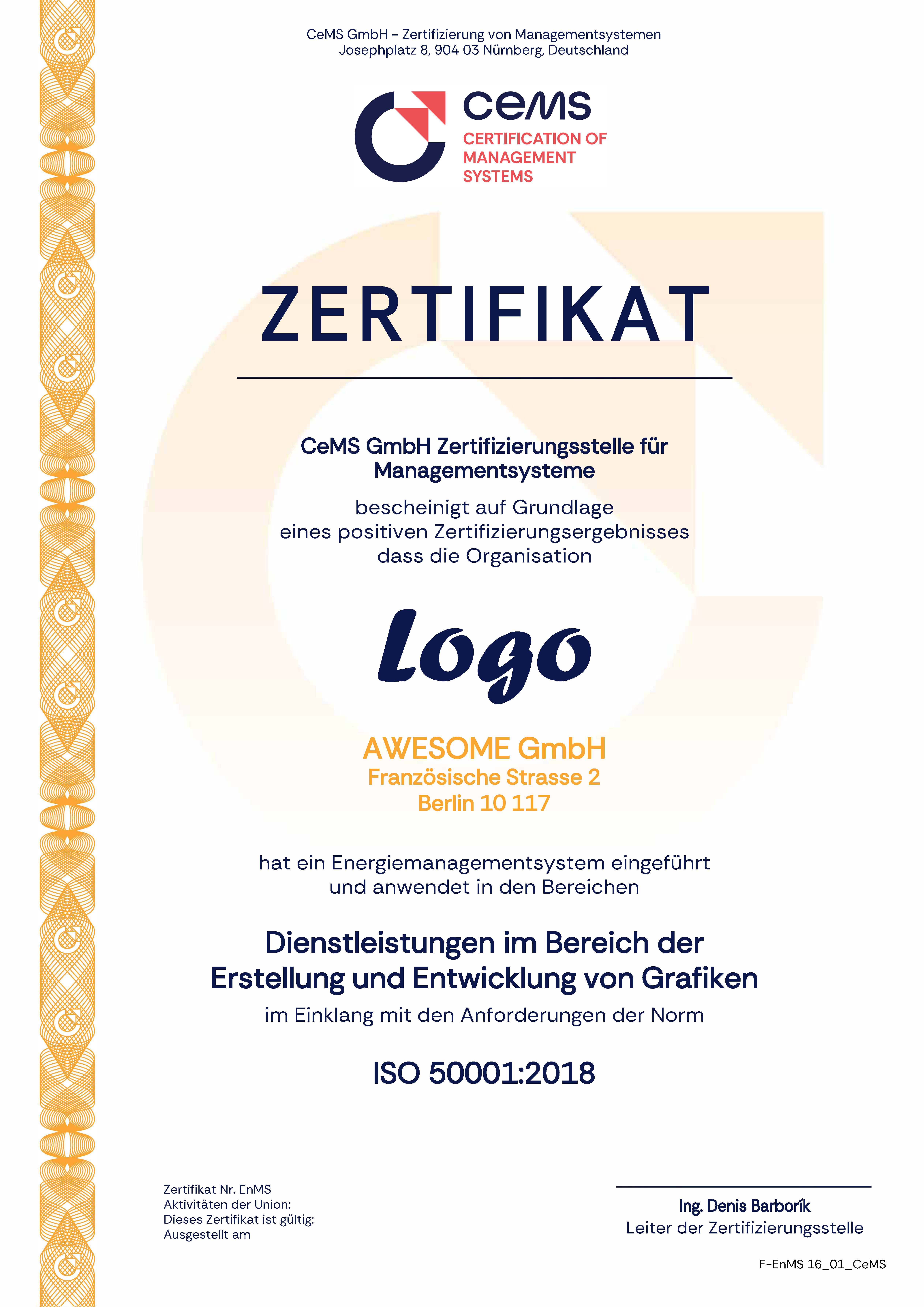 Zertifikat ISO 50001 cems